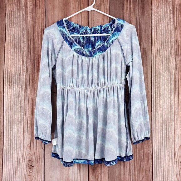 Lilly Pulitzer Womens Size Small Blue Curves Waves Tunic Top Rayon Blend 82028 - Picture 4 of 11